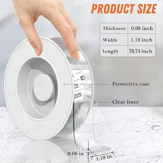 โจโฐLast Day 49% OFFโจ - Extra Large Double Sided Tape , Clear & Tough Nano Tape, Multipurpose Mounting Tape