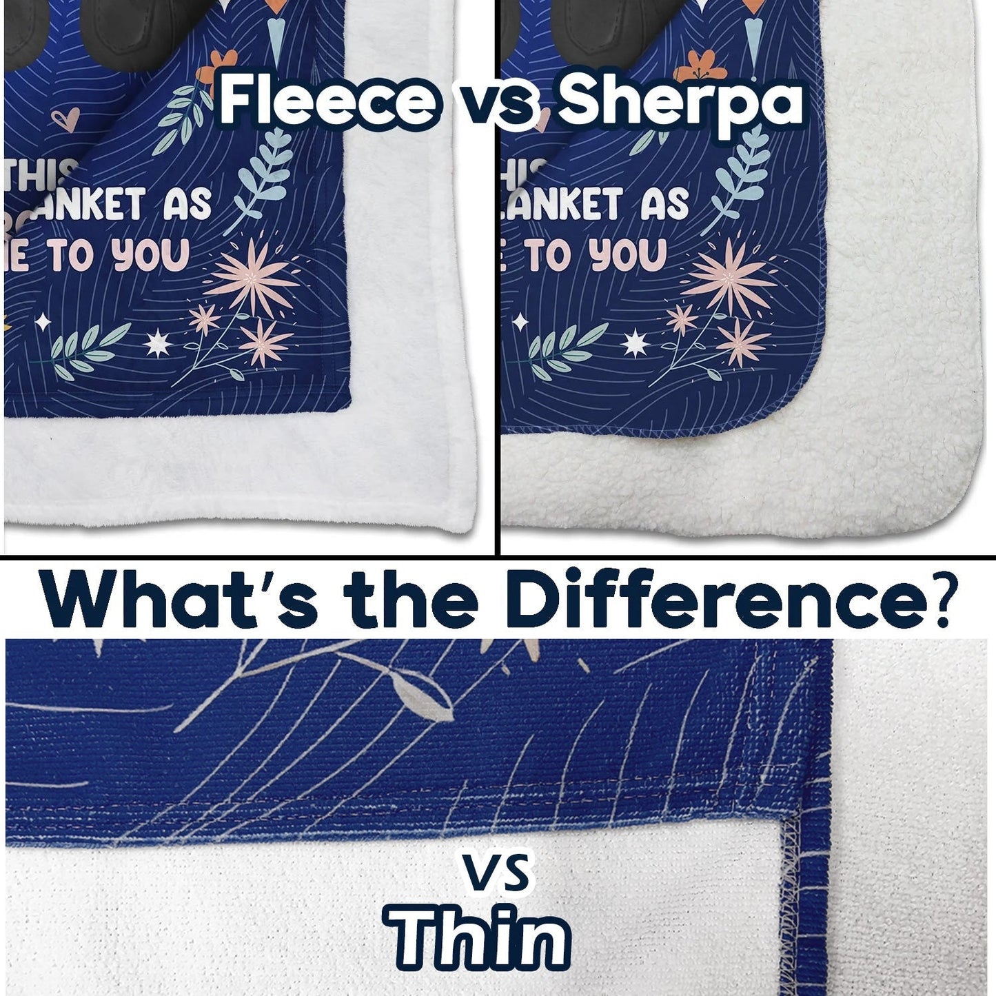 Personalized Sister Blanket: 'A Hug From Me To You' Custom Fleece Gift