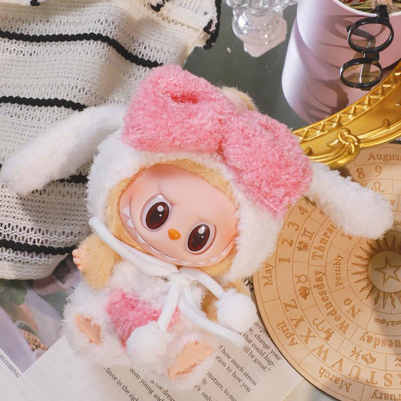 17Cm Labubu Clothes Set Doll, Sweater Overalls Hat Set Outfit Set for Labubu 17Cm Accessories