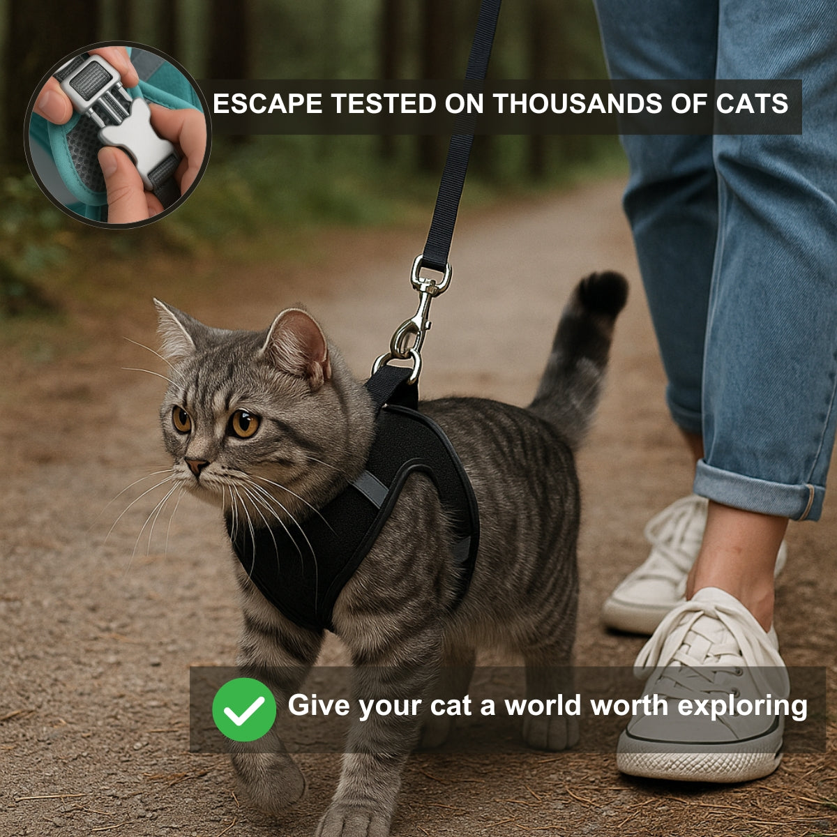 Explorer Harness | Less boredom. More discovery. A better life for your indoor cat.