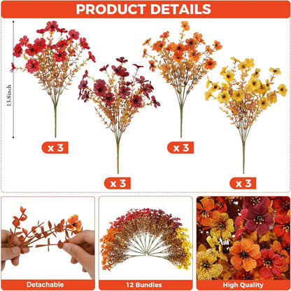 🏆Flash Sale⚡Artificial Outdoor Fall Flowers - UV resistant, Waterproof, Windproof