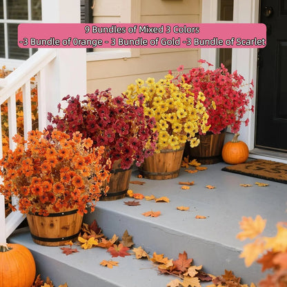 🏆Flash Sale⚡Artificial Outdoor Fall Flowers - UV resistant, Waterproof, Windproof