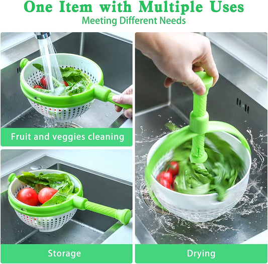 🥦 2025Vegetable Salad Rotating Draining Basket - 💓Take your salad prep to the next level