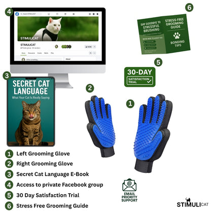 TenderTouch Glove | Less struggle. More comfort. Peaceful golden years for your senior cat. (Includes Both Hands)
