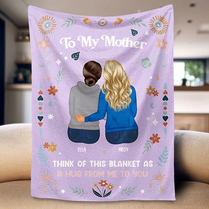 Personalized Sister Blanket: 'A Hug From Me To You' Custom Fleece Gift